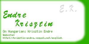 endre krisztin business card